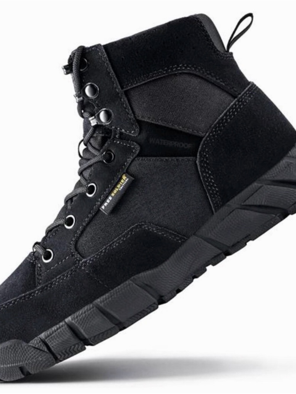 FREE SOLDIER Men’s Tactical Boots 6” Waterproof Hiking Work Combat Boots 12W